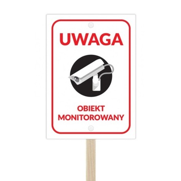 OBIEKT MONITOROWANY!!! 20x30 Tabliczka na stelażu