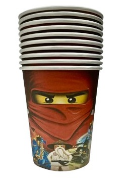 KUBECZKI JEDNORAZOWE NINJAGO 10 SZT HAPPY BIRTHDAY