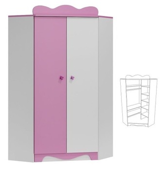 szafa narożna do pokoju dziecka MAJA N28 95x95 w.190