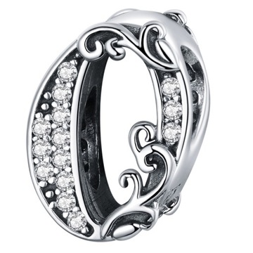 Charms Koralik Bransoletki CYFRA 0 srebro pr.925