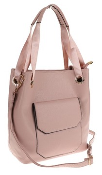 Elegancka Klasyczna Torebka Damska listonoszka A4 Teczka 16112 Pink