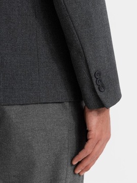 Elegancka marynarka męska z guzikami grafitowa V1 OM-BLZB-0114 L