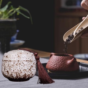 Керамический контейнер для чая, банка для имбиря, украшение для стола, белый 6,2х5,2см, 70мл