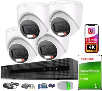 8MPx monitorovací sada HiLook Hikvision Venkovní 4 kamery na kroucený kabel Utp