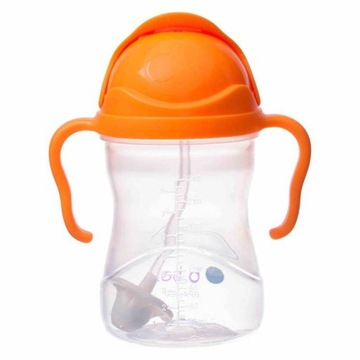B.BOX BIDON Z OBCIĄŻONĄ SŁOMKĄ 240 ML ORANGE KUBEK