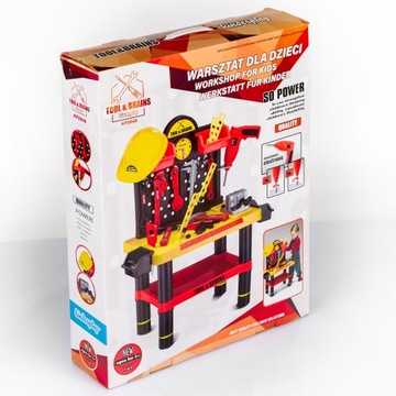 МАСТЕРСКАЯ ДЛЯ ДЕТЕЙ KINDERPLAY НАБОР С ИНСТРУМЕНТАМИ + ШЛЕМ