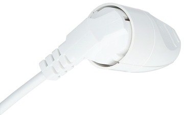 Одинарный удлинитель с заземлением, 1 м, белый