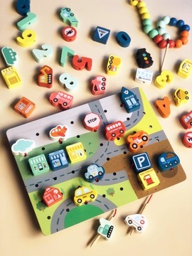 Блоки цифр, деревянные бусины, резьба 897.