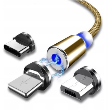 Kabel USB magnetyczny MICRO, USB C, IPHONE Ładowan
