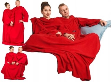 Kocyk dla Pary Koc z Rękawami PREZENT WALENTYNKI