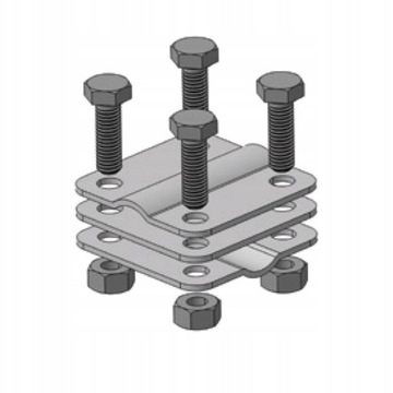 КРЕСТОВОЙ СОЕДИНИТЕЛЬ ЗАЗЕМЛЕНИЯ 4XM8 65/65 3 ПЛАСТИНЫ, БОЛЬШИЕ