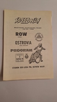 ISKRA OSTRÓW WLKP - ROW RYBNIK 02-04-1989 - PROGRAM ŻUŻLOWY WYPEŁNIONY