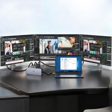 Док-станция для двух мониторов с разветвителем портов HDMI и USB-C 3.0 RJ45