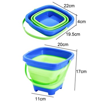 СИЛИКОНОВОЕ ВЕДРО ДЛЯ ПЕСКА, СКЛАДНОЕ ДЛЯ ПЕСКА, ЦВЕТА