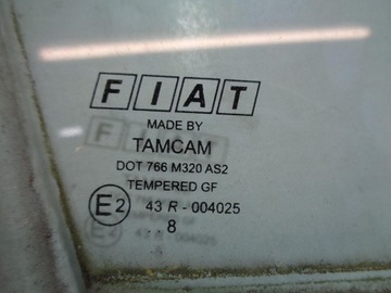 SKLO (OKNO) BOČNÍ DVEŘE FIAT LINEA 08R. PRAVÁ PŘEDNÍ