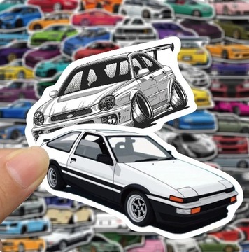 JDM Labels: Набор смешанных наклеек для автомобиля, шлема и велосипеда - 10 шт.