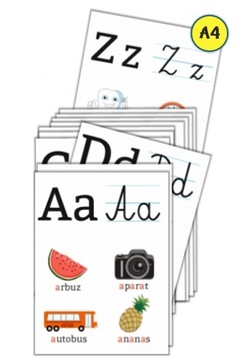 Plansze Alfabet Literki do nauki - foliowane