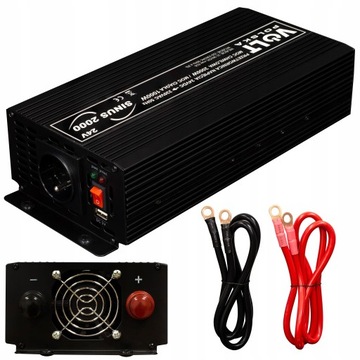 PRZETWORNICA PRĄDU NAPIĘCIA SINUS 24V 230V 2000W