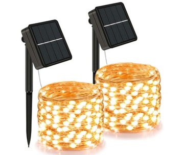Łańcuch świetlny solarny 2x 12m 120 diod GHUSTAR