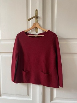 COS sweter 100% wełna wełniany krótki 36/S/8 z kieszeniami