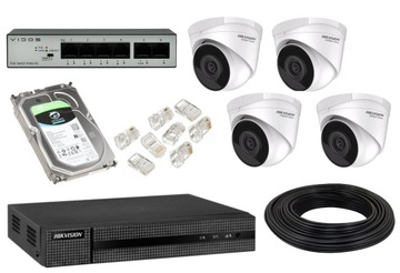 Zestaw do monitoringu Hikvision IP 4 kamery PoE