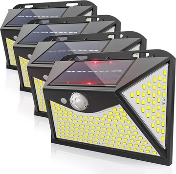4x LAMPA SOLARNA LED ŚCIENNA CZUJNIK 3 TRYBY