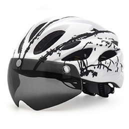 Kask rowerowy ochronny EPS z wizjerem, tylne światło LED EUTOUR