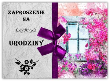 ZAPROSZENIA NA URODZINY + KOPERTA 1-99 DOWOLNE