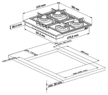 BEKO HILG64220S Net Net газовая варочная панель