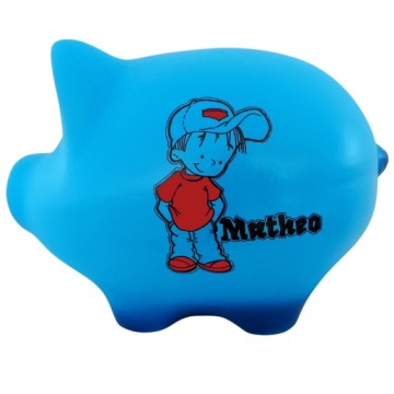 Копилка с именем, синяя, для мальчика, большая, XL