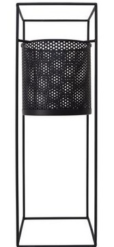 LAMPION METALOWY KWIETNIK NA KWIATY CZARNY 65CM