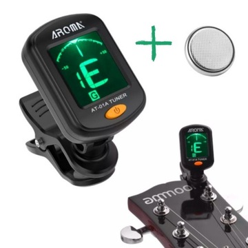 STROIK TUNER AROMA gitara bas skrzypce ukulele +in