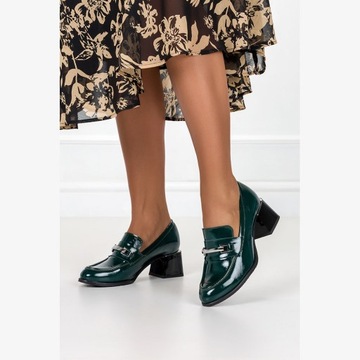 МОДНЫЕ ЖЕНСКИЕ КОЖАНЫЕ ЛОФЕРЫ НА КАБЛУКЕ НОВИНКА 37