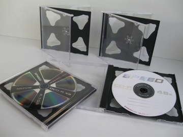 Стандартные коробки для дисков CDx2, черные, 50 шт.