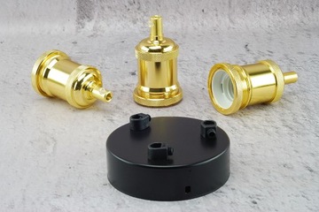 золотой блестящий патрон для лампочки е27, металлический паук, лампа Эдисона ретро