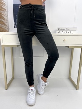 WE571 гл. ЖЕНСКИЕ ОДНОТОННЫЕ ВЕЛУРОВЫЕ БРЮКИ L/XL