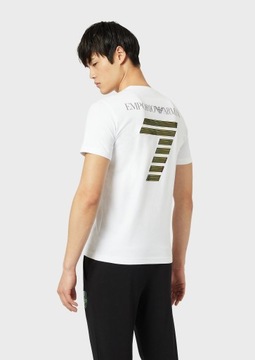 EA7 EMPORIO ARMANI biały t-shirt mieniące logo r.L