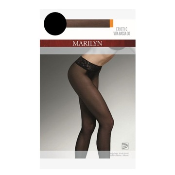 Rajstopy Biodrówki Erotic Vita Bassa Obniżona Talia CZARNE 30 den 5-XL