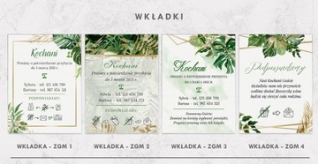 Zaproszenia ślubne MONSTERA z KALKĄ -pakiet 6 szt.
