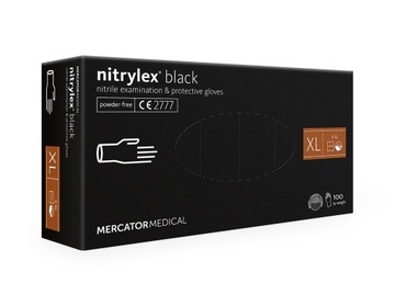Rękawice nitrylowe czarne nitrylex black XL 100 szt, rękawiczki jednorazowe