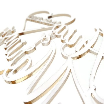 Топпер для свадебного торта с именами и датой, золотое зеркало