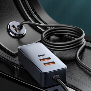 АВТОМОБИЛЬНОЕ ЗАРЯДНОЕ УСТРОЙСТВО BASEUS FAST 4X USB QC 4.0 PD МОЩНЫЙ ИСТОЧНИК ПИТАНИЯ 120 ВТ
