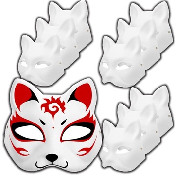 MASKA NA TWARZ DLA KOTA THERIAN COSPLAY DO MALOWANIA DIY BIAŁY PAPIER 10SZT