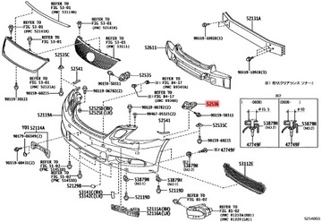 LEXUS GS 05-11 VÝZTUHA NÁRAZNÍKU PŘEDNÍ LEVÝ 5253630190 ORIGINÁLNÍ