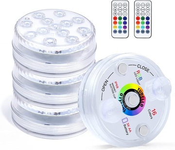 4x ПОДВОДНЫХ СВЕТИЛЬНИКА ДЛЯ БАССЕЙНА СВЕТОДИОДНЫЙ ПУЛЬТ ДИСТАНЦИОННОГО УПРАВЛЕНИЯ