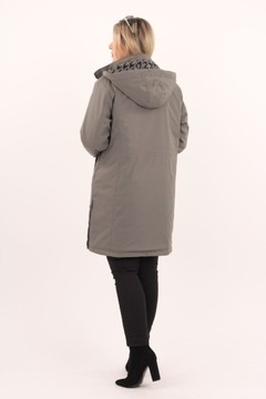 Женская куртка Parka с капюшоном большие переходные размеры длинные элегантные