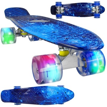 DESKOROLKA DESKA FISZKA do 100KG ŚWIECĄCE KOŁA LED Fishboard Dla Dzieci