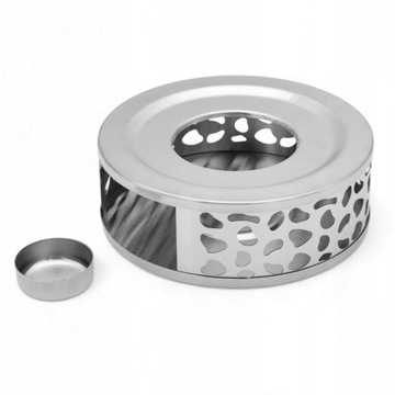 Szklany Dzbanek z Zaparzaczem 2L i Stalowym Podgrzewaczem do Kawy Herbaty