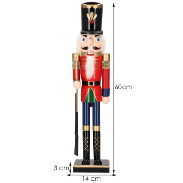 ДЕРЕВЯННАЯ фигурка ЩЕЛКУНЧИК Новогоднее украшение XXL 60см ПРЕМИУМ