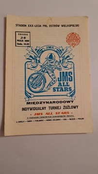 TURNIEJ JMS ALL STARS ISKRA OSTRÓW WLKP 24-05-1989 - PROGRAM ŻUŻLOWY CZYSTY